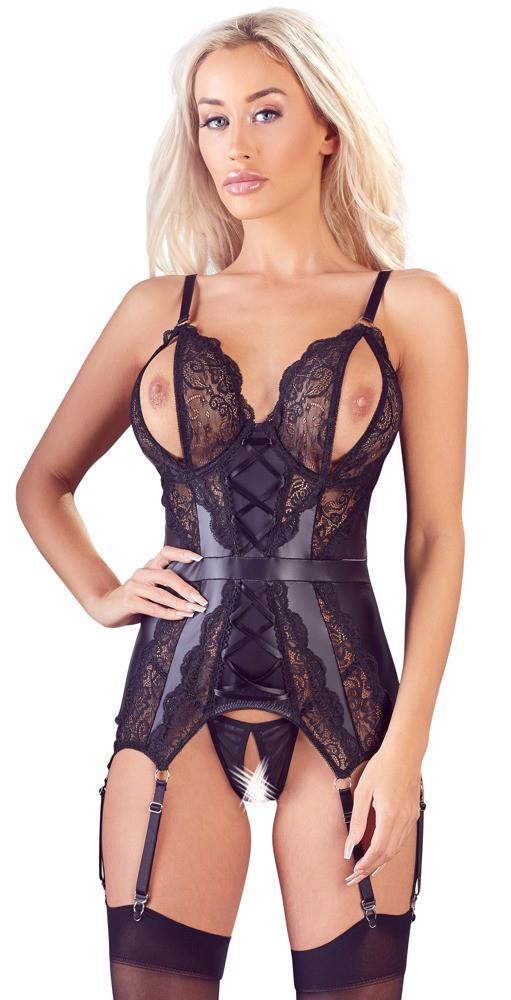 Koszulka do podwieszania Cottelli LINGERIE z otwartym krokiem L