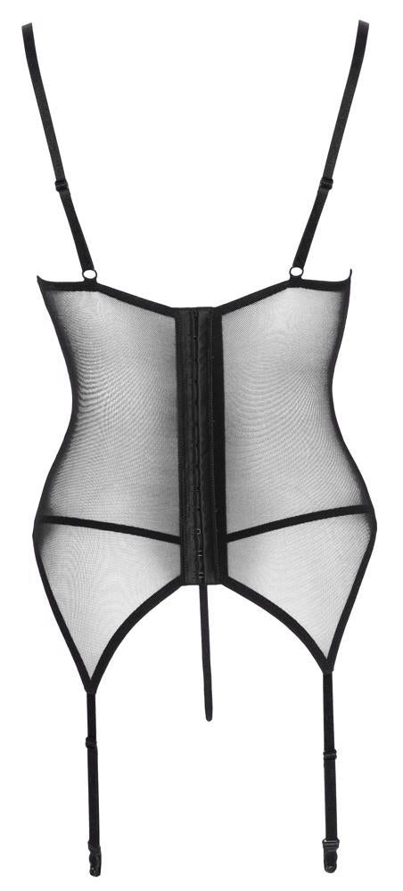 Koszulka z podwiązkami Cottelli LINGERIE czerwono czarna L