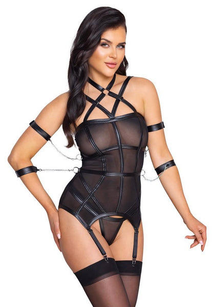 Komplet bielizny bondage Cottelli Bondage z 4 kajdankami