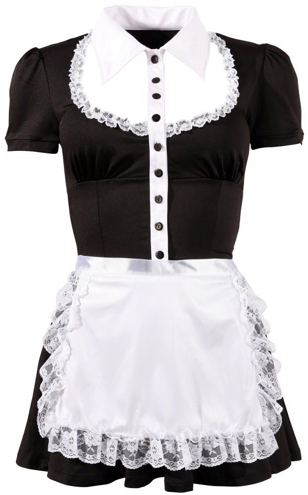 Kostium pokojówki Cottelli mini czarny XL