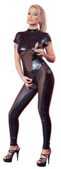 Body wetlook z siatką Cottelli PARTY czarny M