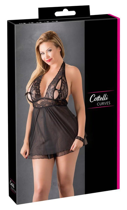 Babydoll koronkowy Cottelli CURVES czarny 3XL