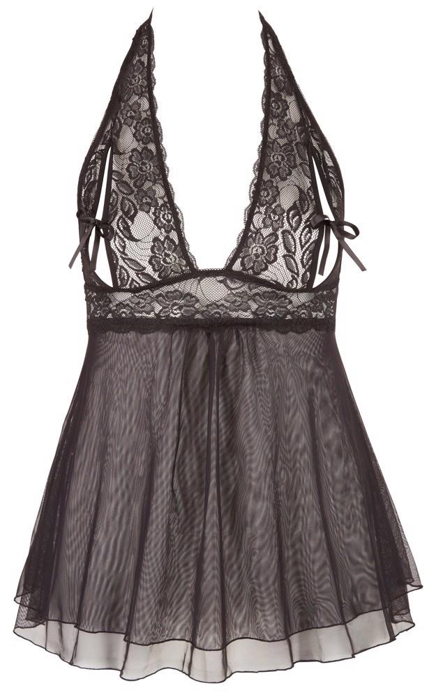 Babydoll koronkowy Cottelli CURVES czarny 3XL