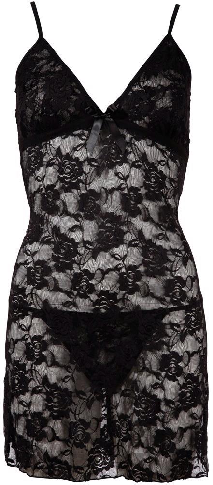 Koszulka nocna koronkowa Cottelli Lingerie czarna M
