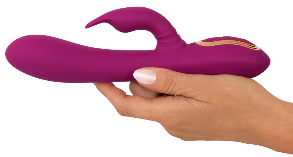 Wibrator króliczek Javida z rotującymi perłami USB 23 cm