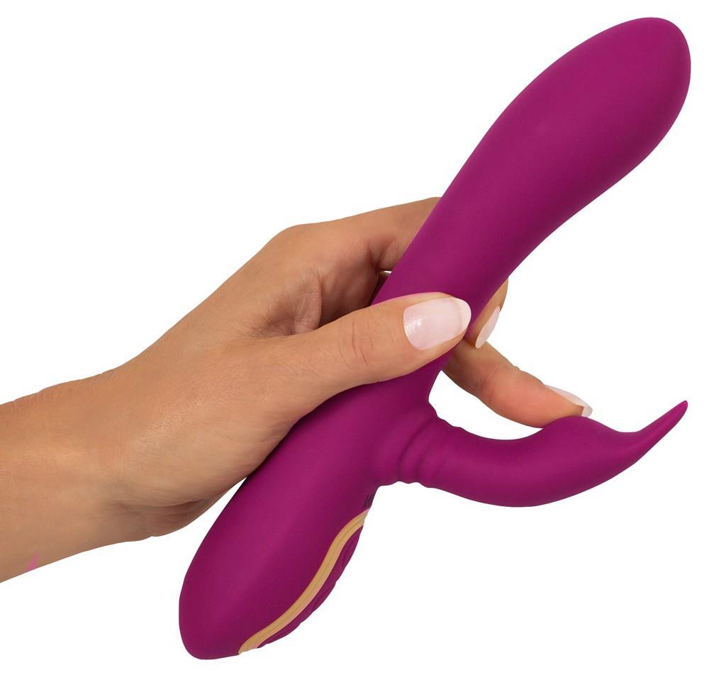 Wibrator króliczek Javida z rotującymi perłami USB 23 cm