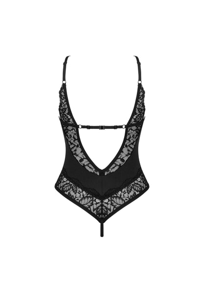 Body erotyczne Bellastia Obsessive otwarte czarne XL 2XL