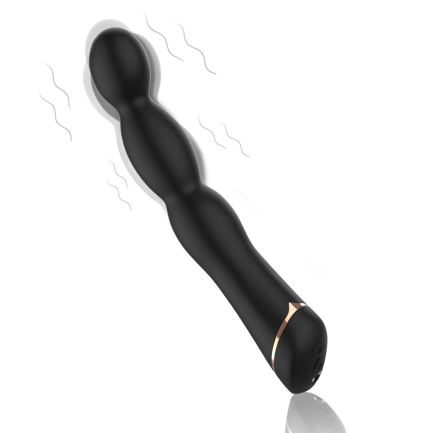 Wibrator analny Laband Black silikonowy 9 funkcji USB 21 cm