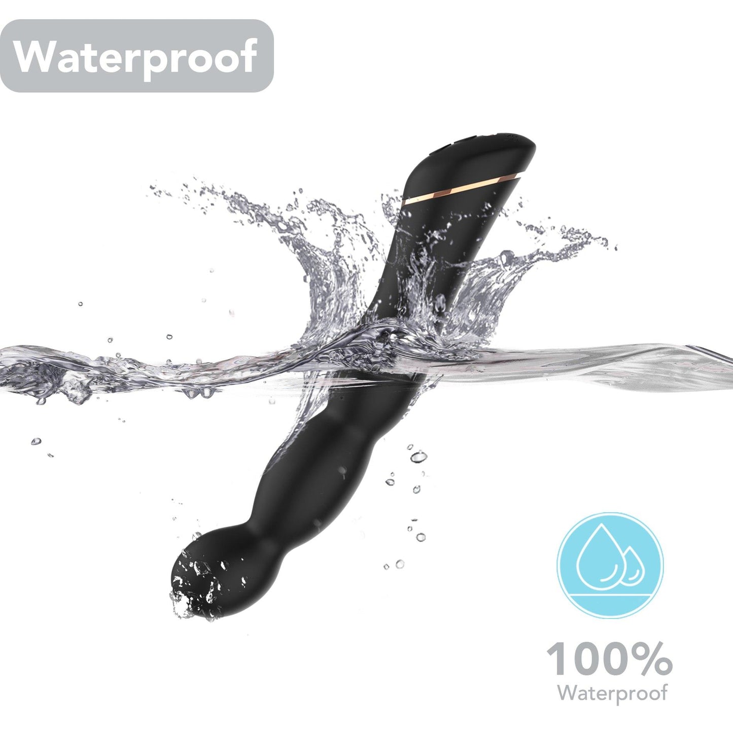 Wibrator analny Laband Black silikonowy 9 funkcji USB 21 cm