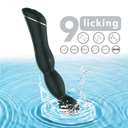 Wibrator analny Laband Black silikonowy 9 funkcji USB 21 cm