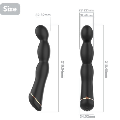 Wibrator analny Laband Black silikonowy 9 funkcji USB 21 cm