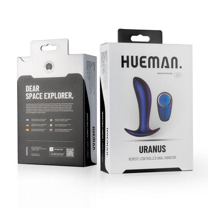 Wibrator analny Hueman Uranus fioletowy z pilotem USB