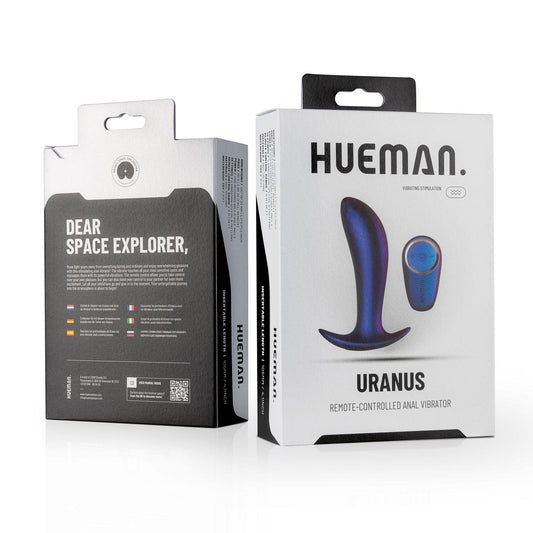 Wibrator analny Hueman Uranus fioletowy z pilotem USB