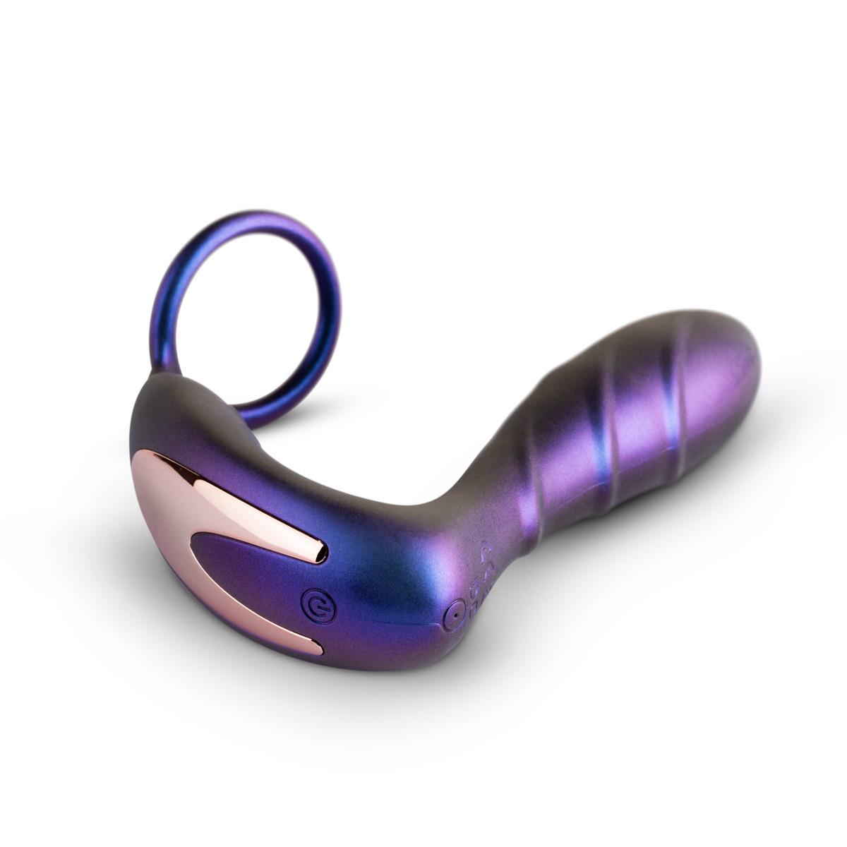Wibrator analny z pierścieniem Hueman Black Hole fioletowy USB