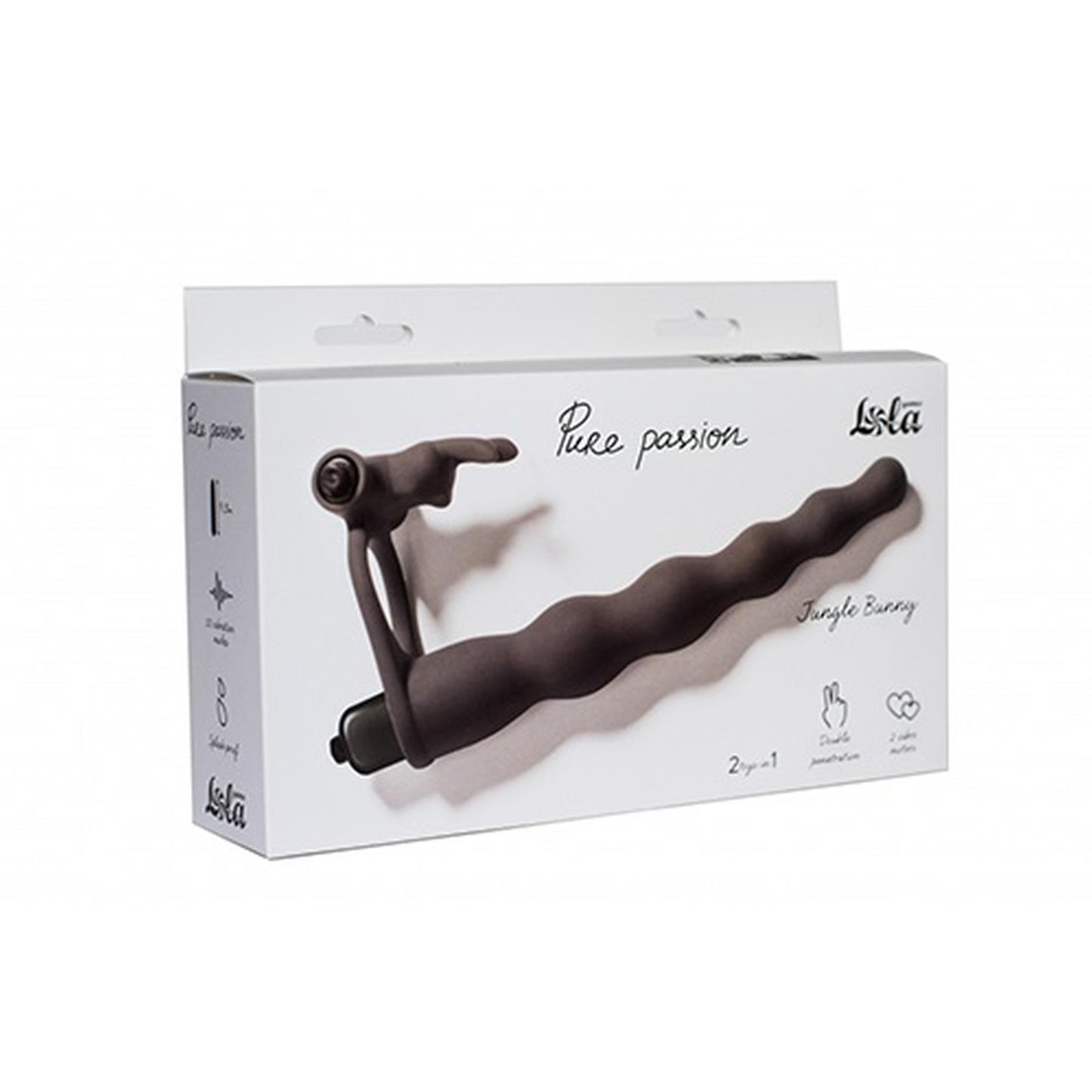 Strap-on silikonowy Pure Passion Jungle Bunny czarny 16,5 cm