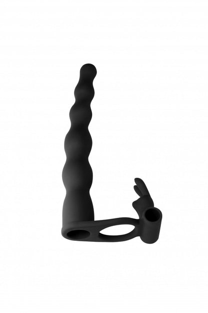 Strap-on silikonowy Pure Passion Jungle Bunny czarny 16,5 cm