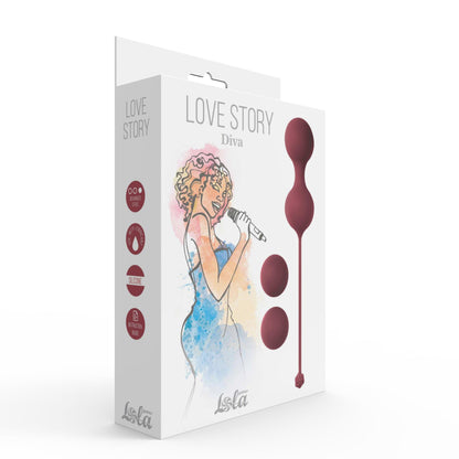 Zestaw kulek dopochwowych Diva Love Story czerwony