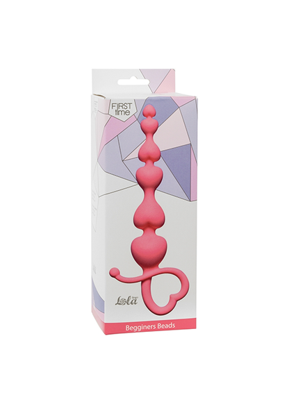 Początkujące kulki analne silikonowe Lola Toys różowe 18 cm