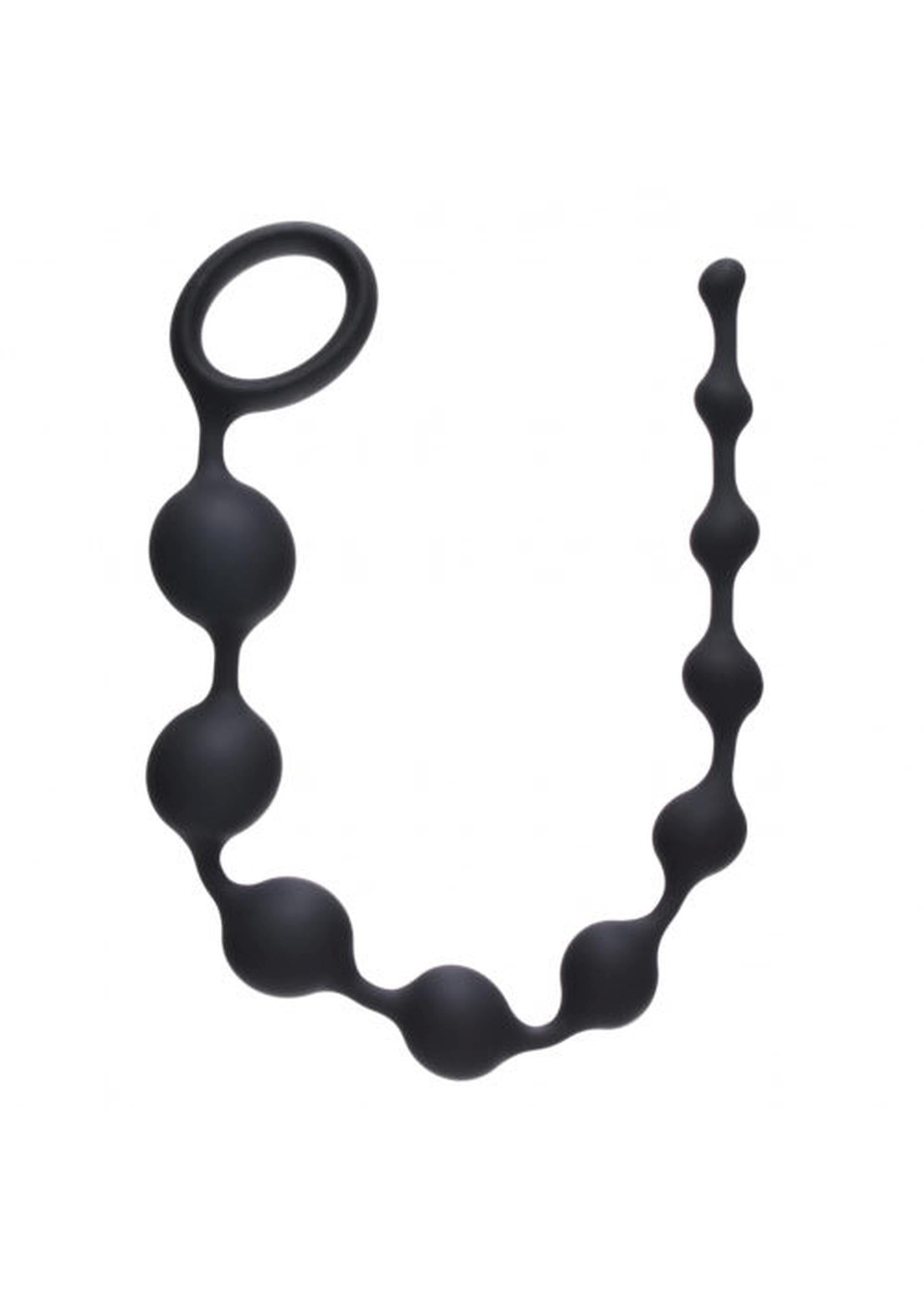 Łańcuszek analny silikonowy Long Pleasure Chain Lola Toys czarny 35 cm