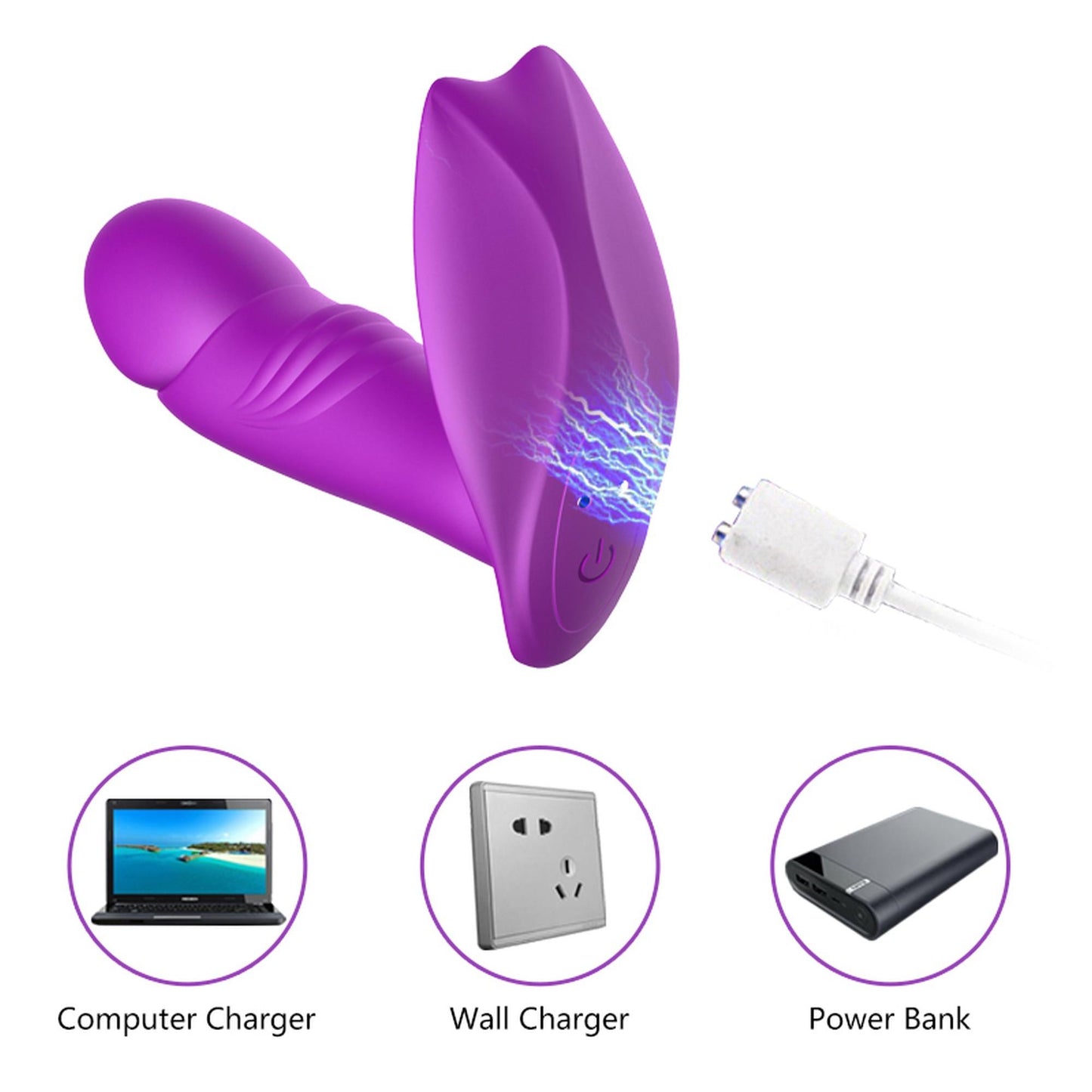 Wibrator analny majtkowy silikonowy B Series Fox USB z ogrzewaniem