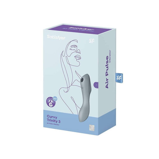 Wibrator 3w1 Satisfyer Curvy Trinity 3 niebieskoszary
