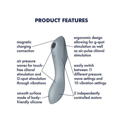 Wibrator 3w1 Satisfyer Curvy Trinity 3 niebieskoszary