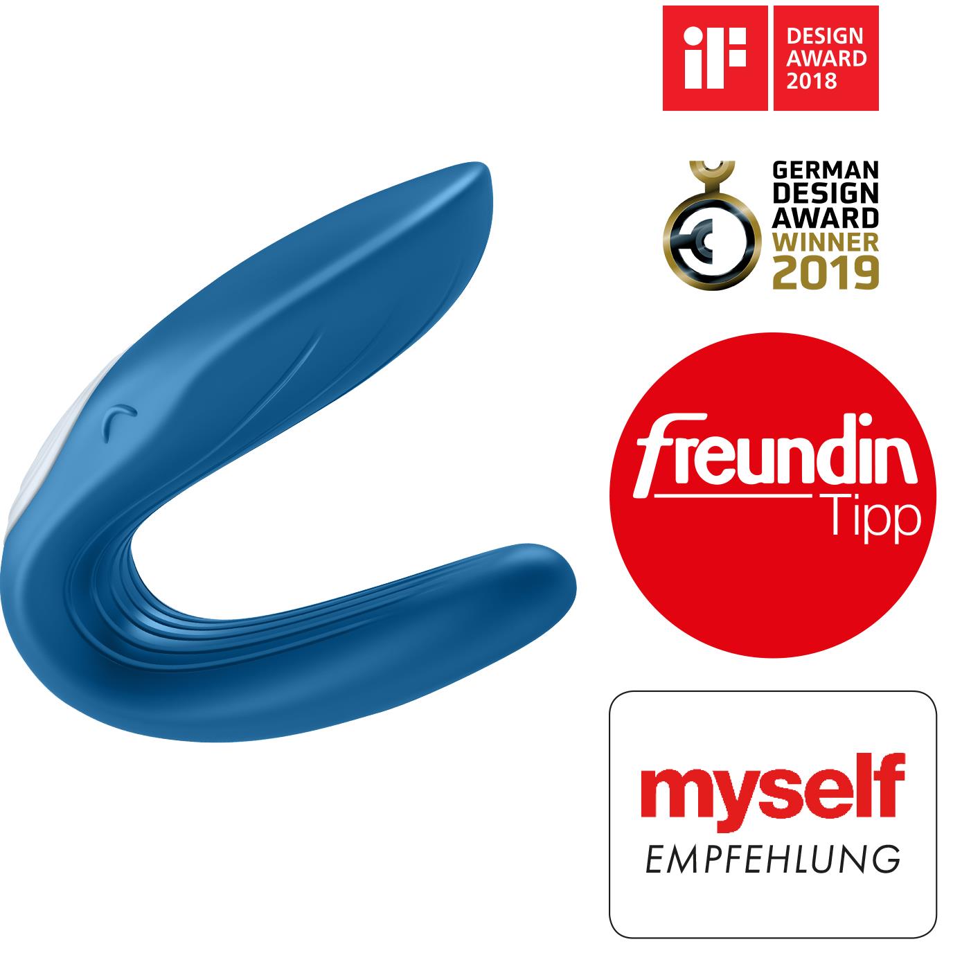 Stymulator partnerski Satisfyer Partner Whale niebieski USB wodoszczelny