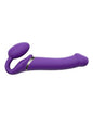 Wibrujący strap-on Strap-on-me L fioletowy USB silikonowy