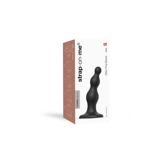 Dildo silikonowe z koralikami Strap-on-me czarne S