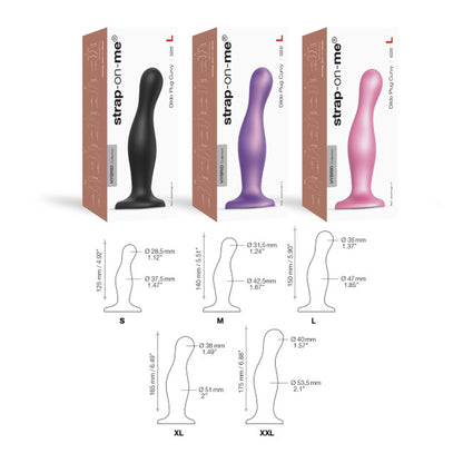 Dildo plug Curvy Strap on me silikonowe czarne XL 18 cm