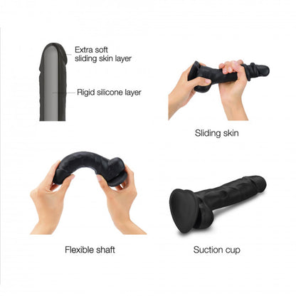 Realistyczne dildo Sliding Skin Straponme czarne S
