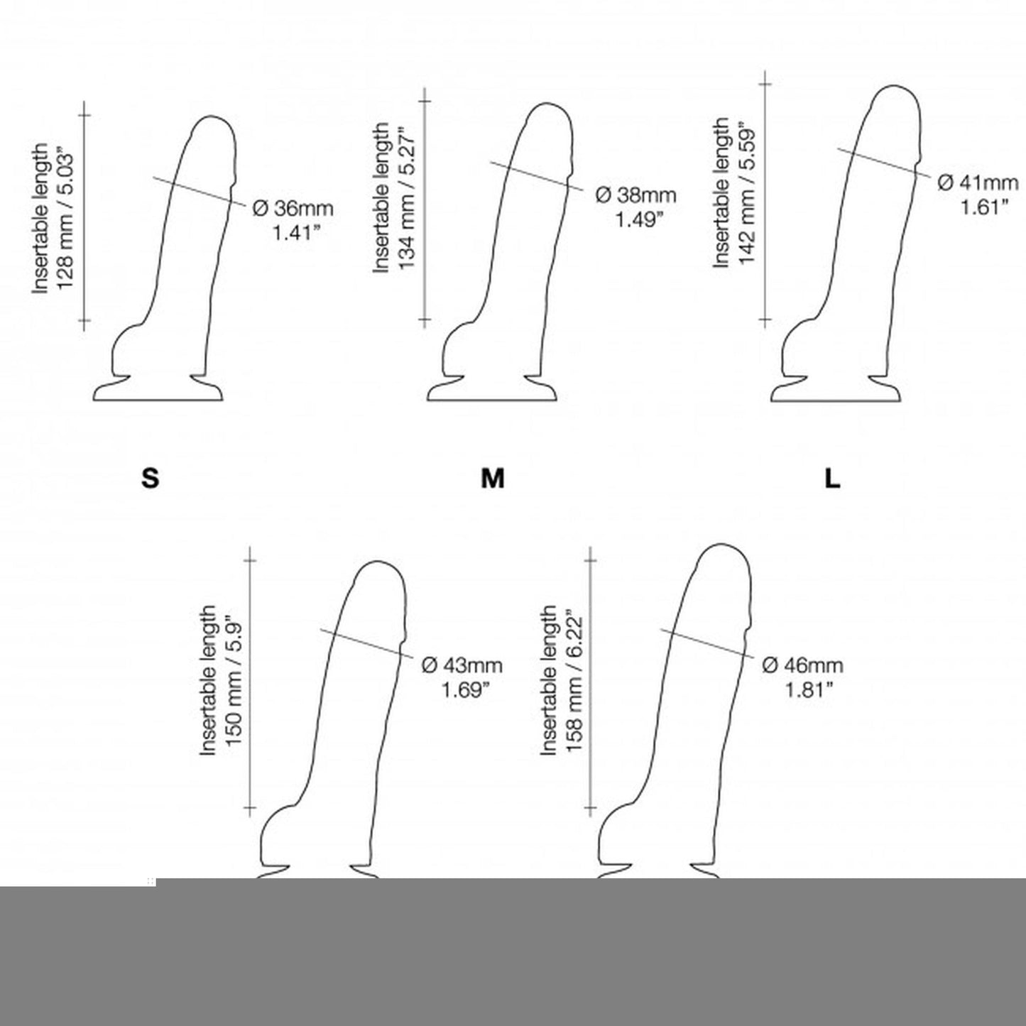 Realistyczne dildo Sliding Skin Straponme czarne S