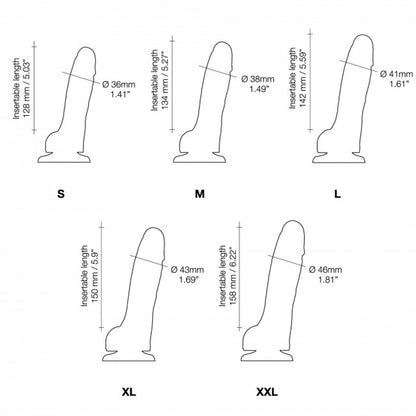 Dildo realistyczne z przesuwaną skórą silikonowe Straponme fuksjowe M