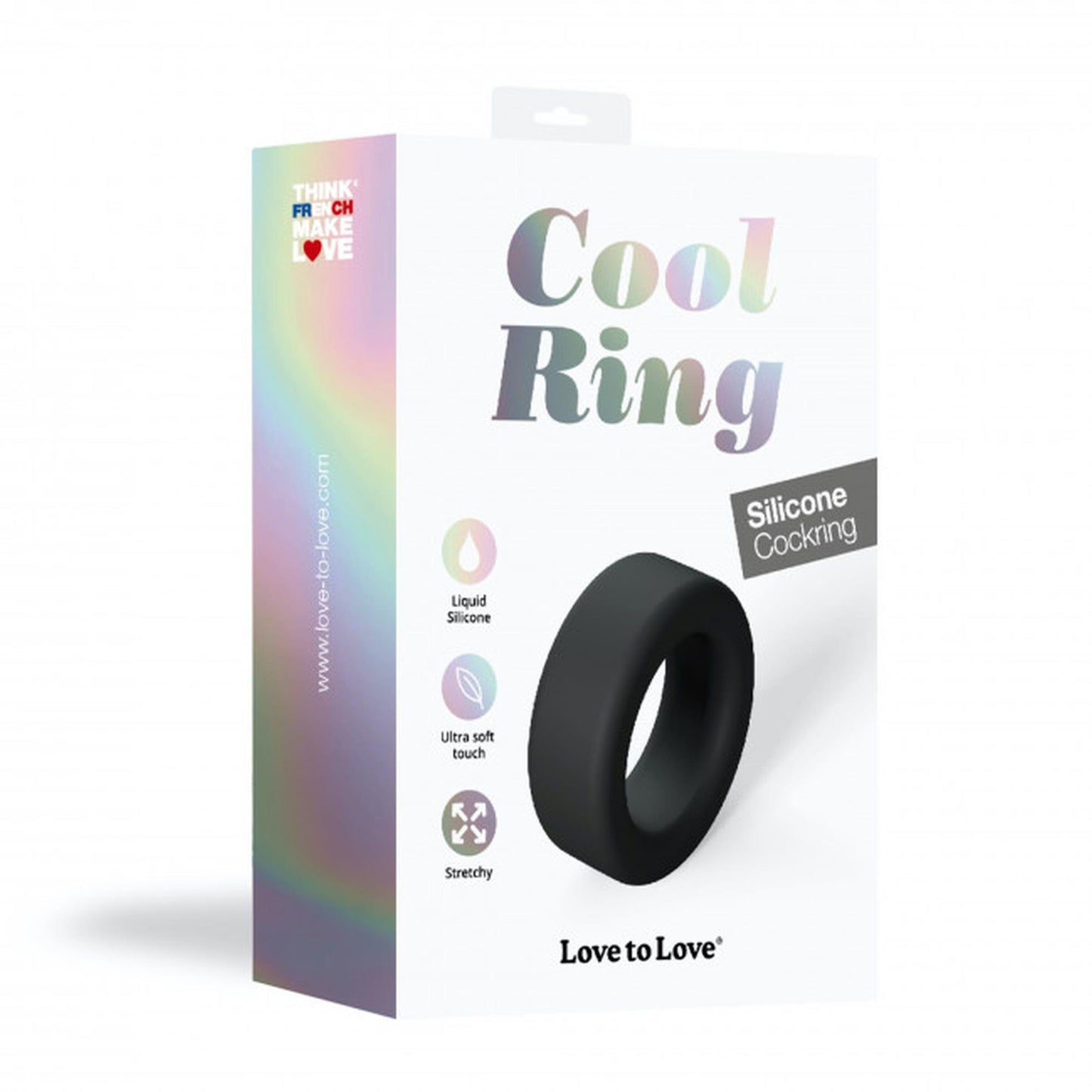 Pierścień erekcyjny silikonowy Cool Ring Love to Love czarny onyx