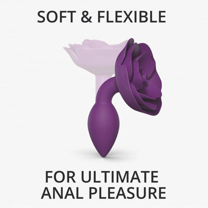 Korek analny silikonowy Open Roses Love to Love fioletowy S 8 cm