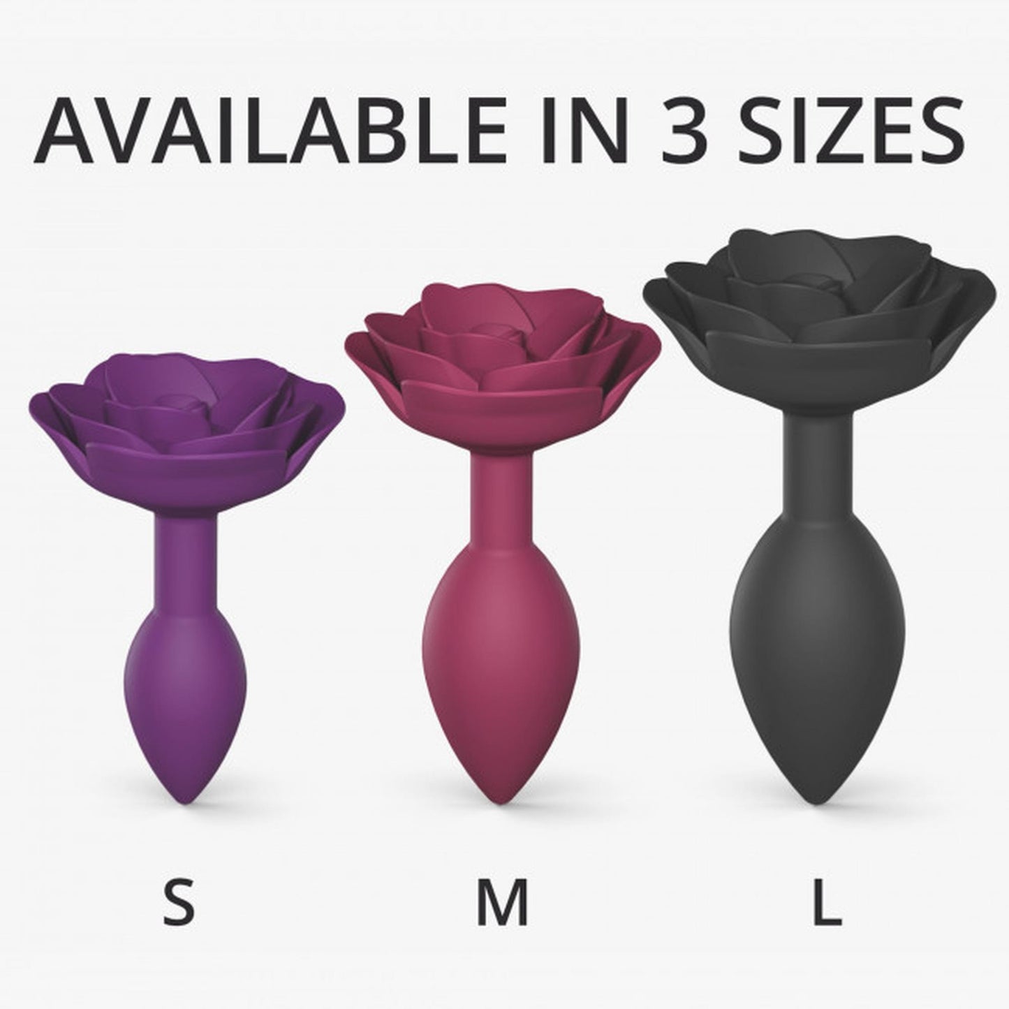 Korek analny silikonowy Open Roses Love to Love M śliwkowy