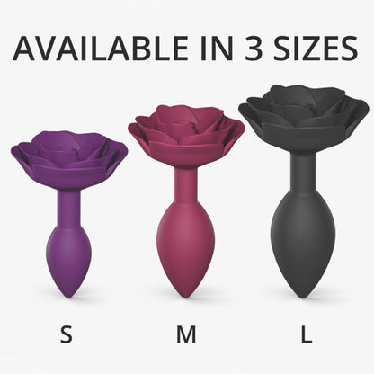 Korek analny silikonowy Open Roses Love to Love M śliwkowy