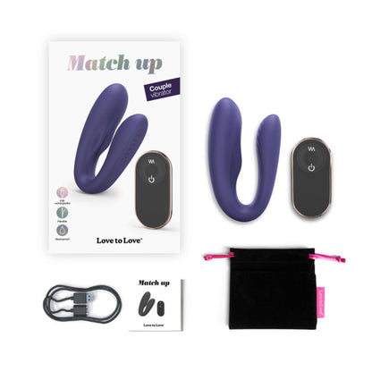 Stymulator łechtaczki Love to Love Match Up indygo 9cm z pilotem