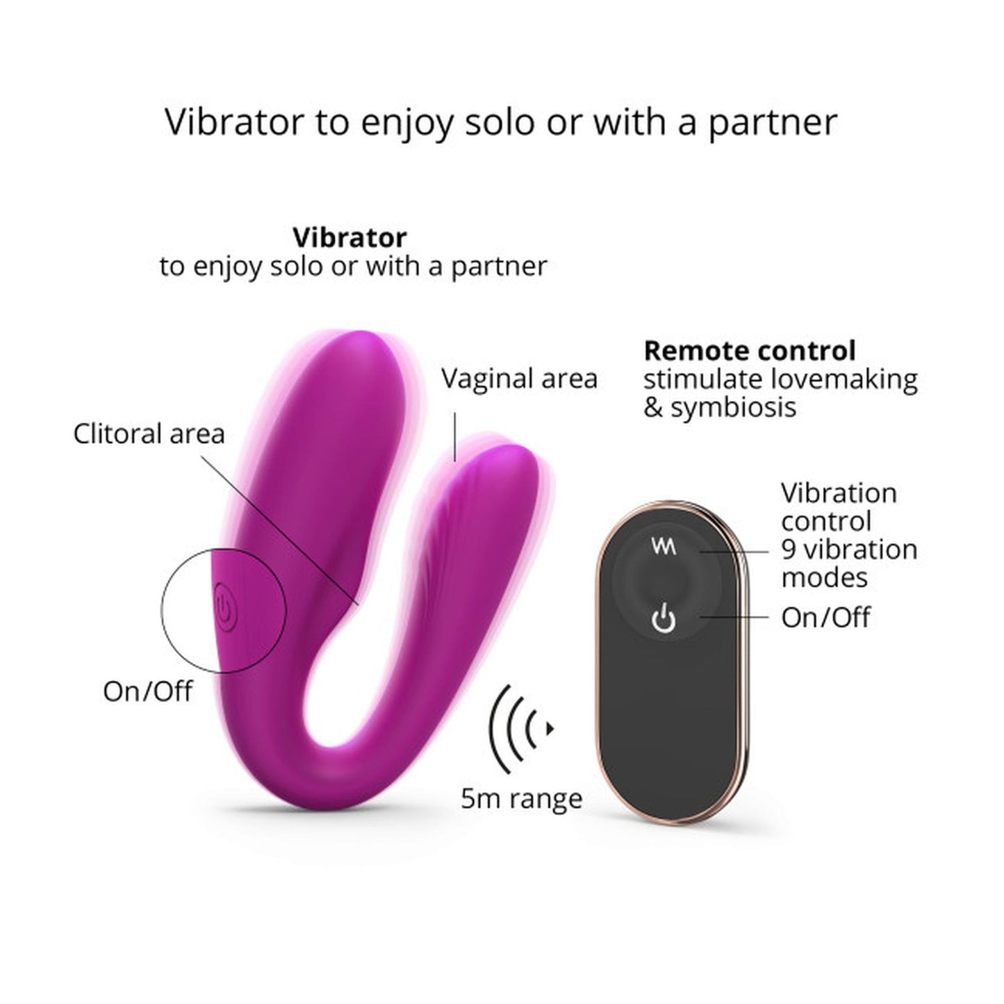 Silikonowy stymulator łechtaczki z pilotem Love to Love Match Up 9cm