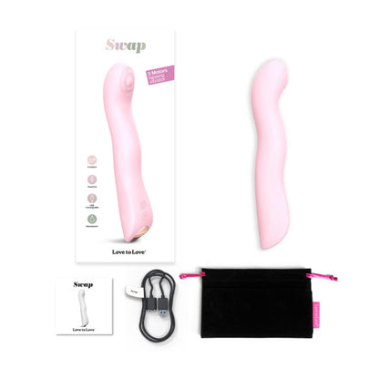 Wibrator punktu G potrójny SWAP Love to Love różowy 15 cm