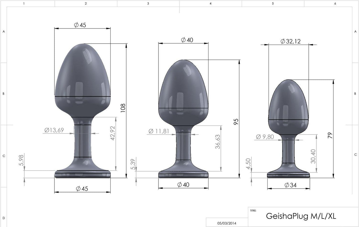 Korek analny Geisha Plug Diamond Dorcel z kulką 8 cm