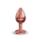 Metalowy korek analny z czarnym kryształem Marc Dorcel Diamond S 7 cm