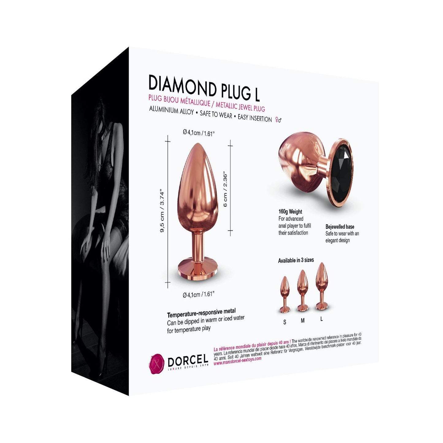 Korek analny z diamencikiem Dorcel L 9.5 cm