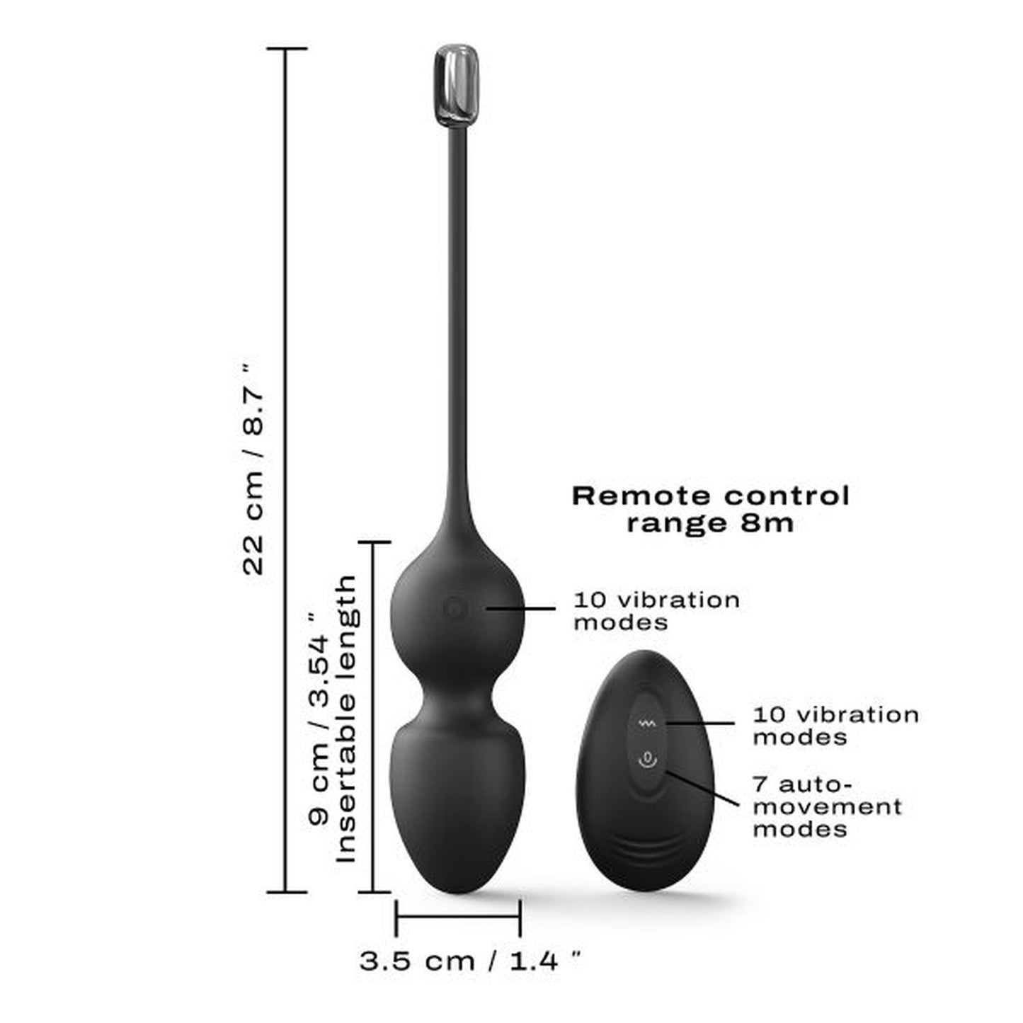 Kulki gejszy wibrujące Dorcel Love Balls czarne USB 9 cm