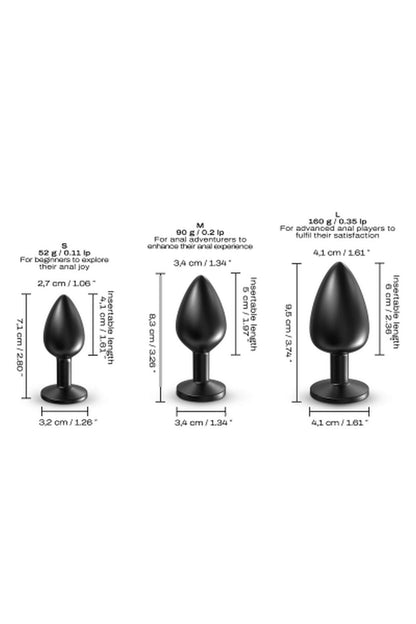Korek analny metalowy Onix S Dorcel czarny termoreaktywny