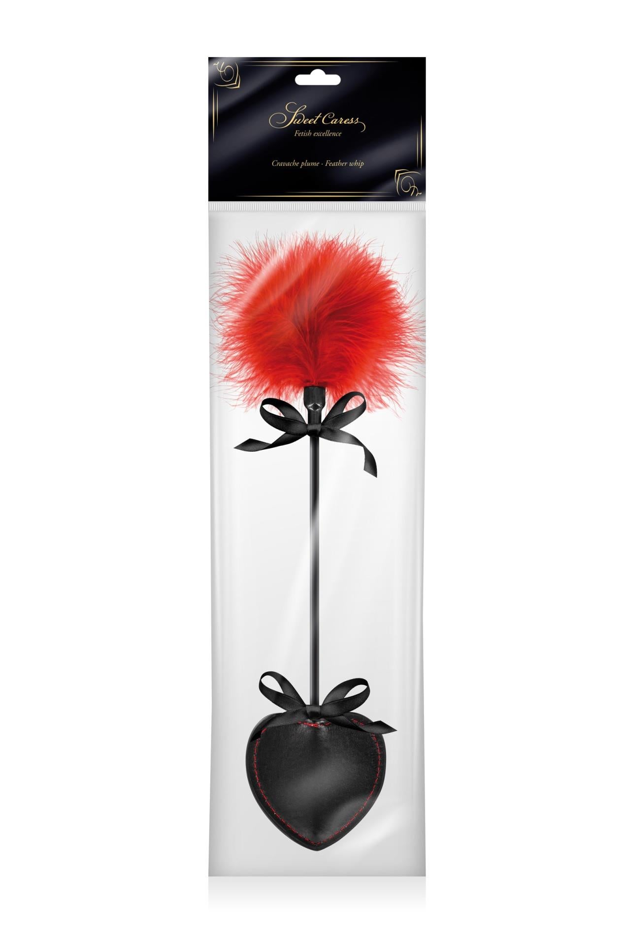 Pejcz czerwono-czarny Sweet Caress z sercem