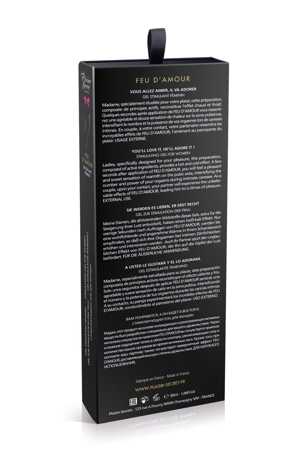 Żel stymulujący rozgrzewający Feu dAmour Secret Pleasure truskawkowy 30ml