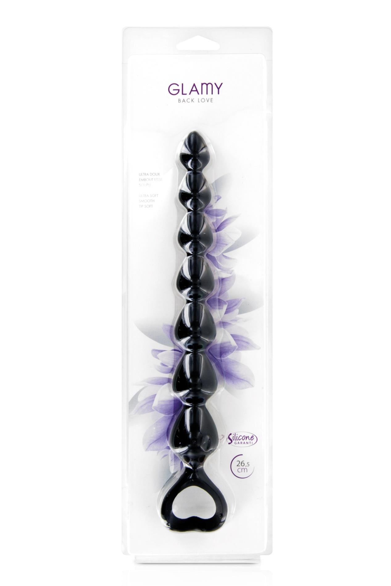 Pręt analny silikonowy Glamy Back Love czarny 25 cm