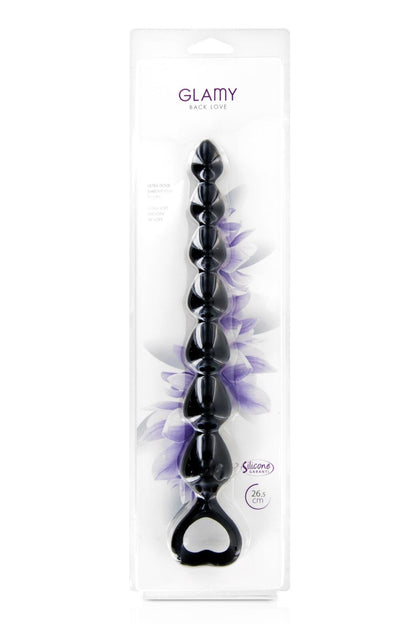 Pręt analny silikonowy Glamy Back Love czarny 25 cm