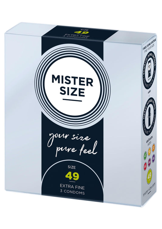 Prezerwatywy cienkie Mister Size 49 mm przezroczyste wegańskie 3 szt